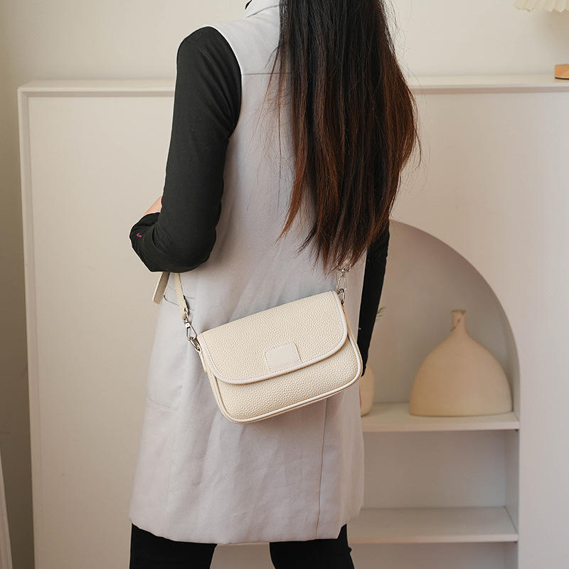 Solid Color PU Crossbody Bag